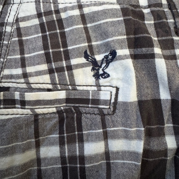 NWT American Eagle Black White Plaid Longboard 12” Shorts Men’s Size 38 - Picture 7 of 8